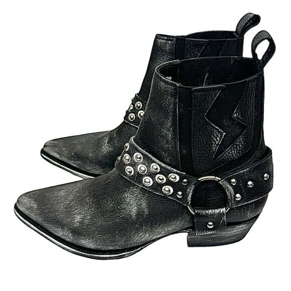 Mezcalero Men’s Black Leather Ankle Boots Western Handmade Size 10 Medium main image 6